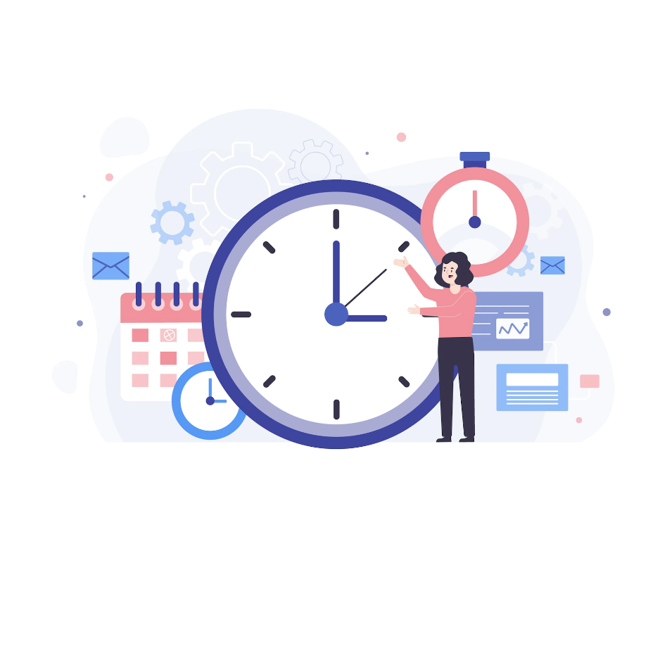 A person near a big clock