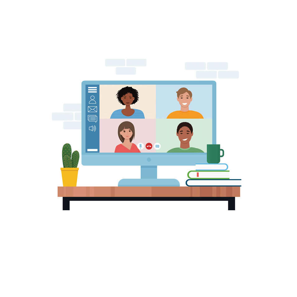 An online videoconference meeting taking place